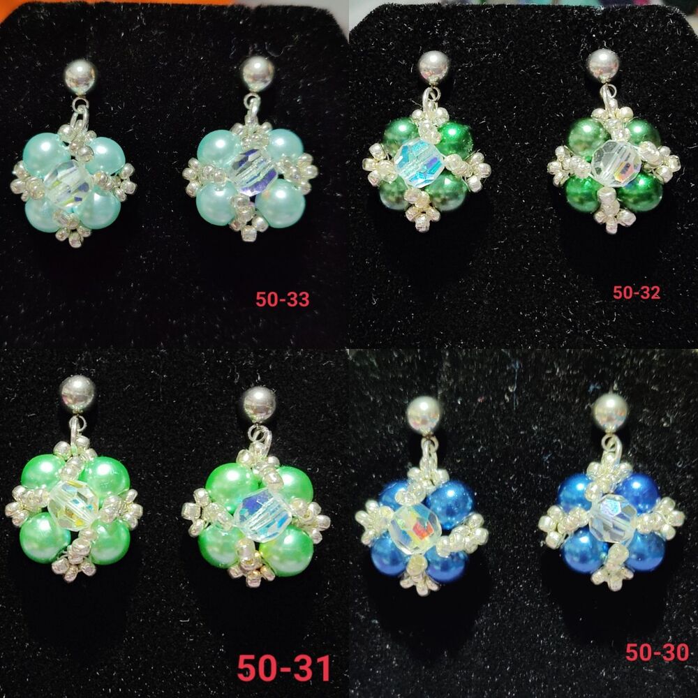 Pearl Aurora Borealis Crystal Earrings